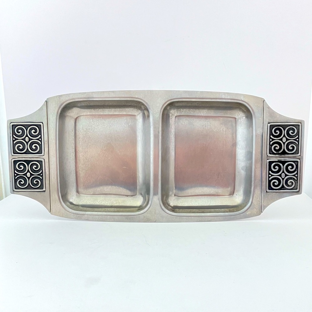 Rogers Insilco Vintage Stainless Steel Divided Serving Dish MCM